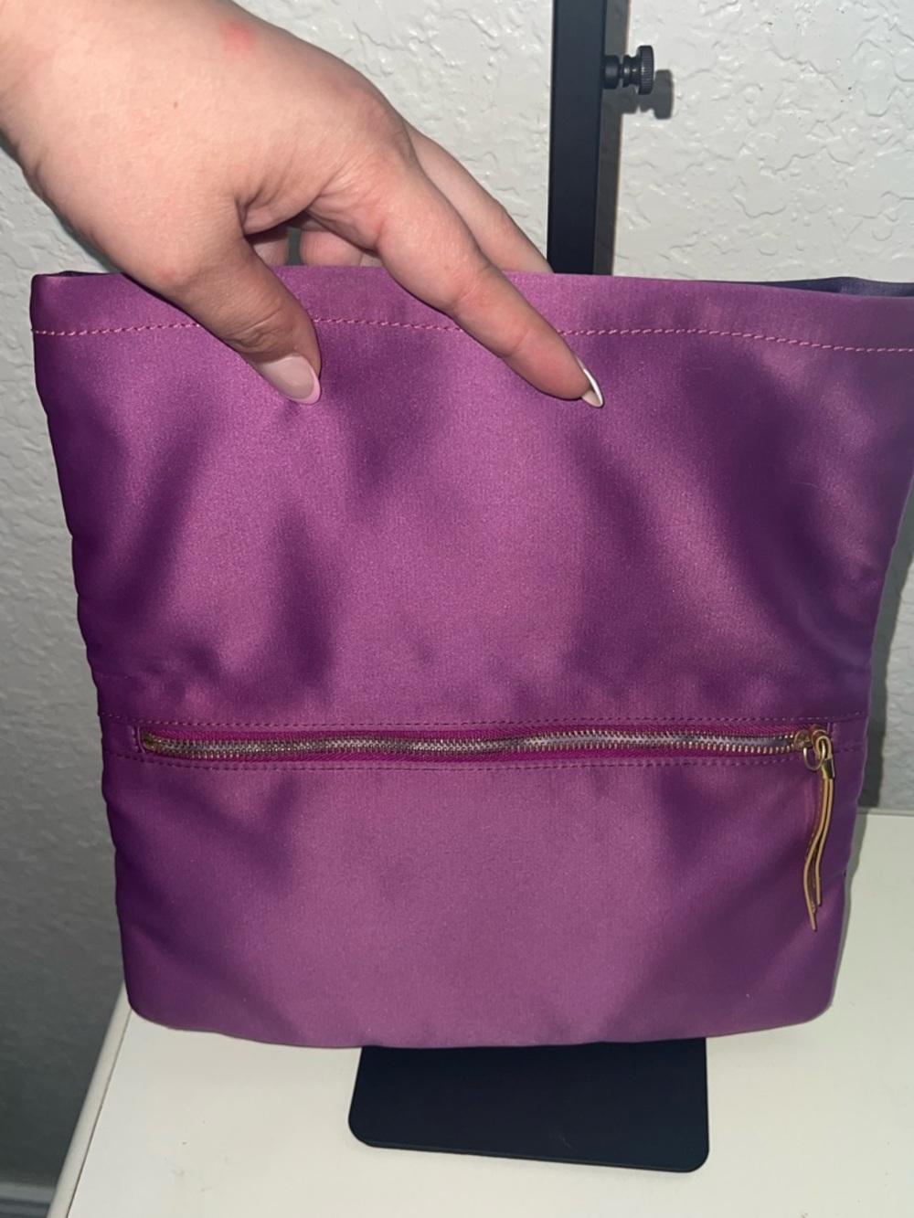 Coach Purple Satin Shoulder Bag with Gold Hardware - Picture 3 of 10